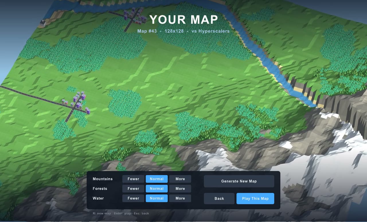 The map picker with terrain toggles
